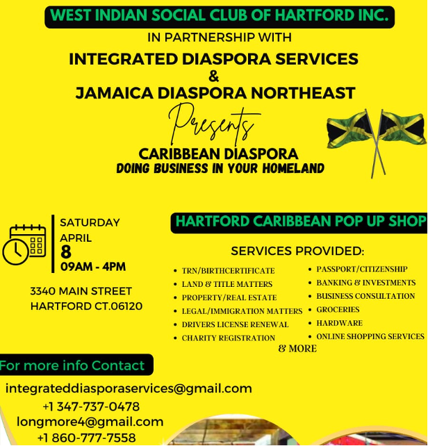 INTEGRATED DIASPORA SERVICES COMING TO HARTFORD APRIL 8
