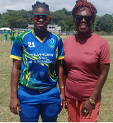 CWI PLAYER JANILLEA GLASGOW AND HALL OF FAMER PETAL SAMUELS IN GRENEDA
